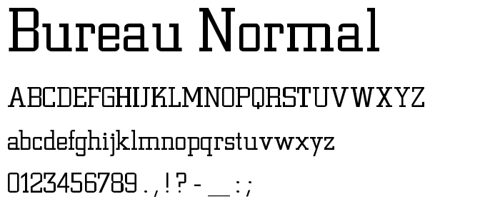 Bureau Normal font